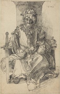 玉座に座る東洋の支配者 作： After Albrecht Dürer