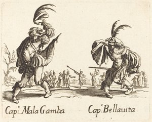 Cap. Mala Gamba と Cap. Bellavita 作： ジャック・カロに倣って