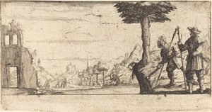 二人の巡礼者のいる風景 作： ジャック・カロに倣って