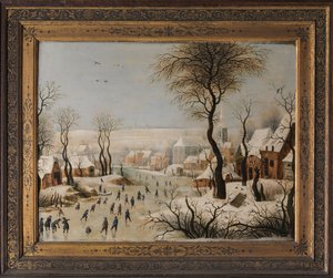 鳥かごのある冬景色 作： After Pieter Brueghel the Elder