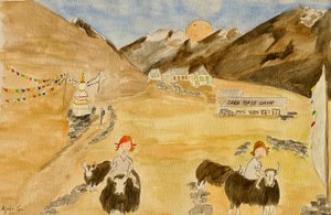 The Voyage、Langtang、2015年、紙に水彩 作： Agnes Girardon