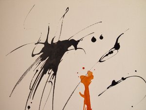 無題 17, 2016 (紙にインク) 作： Agnes Girardon