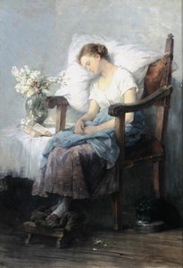 眠っている（キャンバスに油彩） 作： Agnes Grunenwald