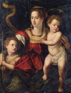 聖母子と洗礼者聖ヨハネ像 作： Agnolo (after) Bronzino