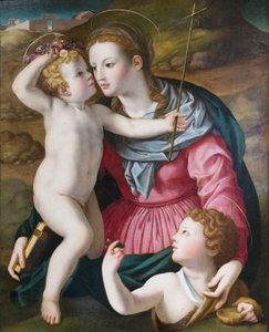 洗礼者ヨハネと聖母子 作： Agnolo (circle of) Bronzino