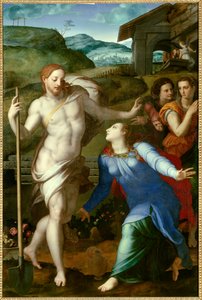 メアリーマグダレンの庭師として現れるキリスト 作： Agnolo Bronzino
