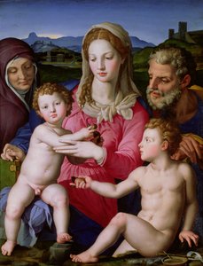 聖アンナと幼いバプテスマの聖ヨハネの聖家族、1550年頃 作： Agnolo Bronzino