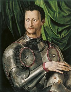 鎧を着たトスカーナ大公コジモIメディチ1519-1574の肖像 作： Agnolo Bronzino