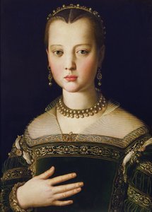 マリア・デ・メディチの肖像、1551年（パネル上のテンペラ）