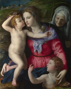 聖ヨハネと洗礼者聖エリザベスの聖母子1540年頃 作： Agnolo Bronzino