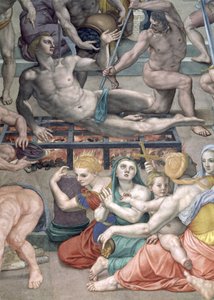 聖ローレンスの殉教、格子鉄のフレスコ画の聖ローレンスの詳細 作： Agnolo Bronzino