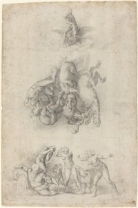 ファエトンの陥落 作： Agnolo Bronzino or Giulio Clovio after Michelangelo