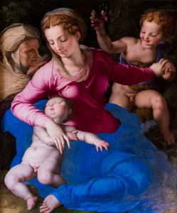 マドンナと眠っている子供、聖エリザベスと聖ジョヴァンニノ 作： Agnolo Bronzino