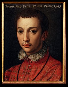 メディチ家フランソワ1世（フランチェスコ1世デ・メディチ）（1541-1587）の肖像 少年 絵画 アッロリ・アンジェロ・ディ・コジモ・ディ・ブロンジーノ（1503-1572） 16世紀 日 15x12 cm メディチ・リッカルディ宮殿（メディチ・リッカルディ） フィレンツェ 作： Agnolo Bronzino