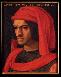 ローレンツォ・イル・マニフィコの肖像」（銅に油彩 作： Agnolo Bronzino