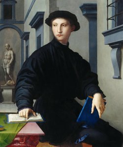 ウゴリーノ（フゴリン）マルテッリ（1519-1592）の肖像」ブロンズィーノ、アグノロ（1503-1572）作