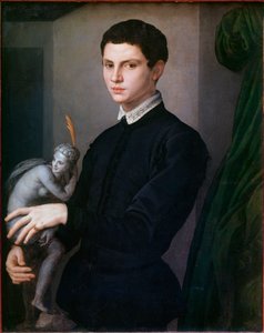 彫刻家の肖像。アンジェロ・ブロンズィーノ（1503-1572）による絵画
