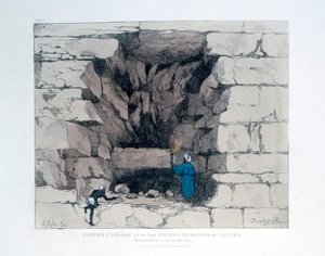 1820年、エジプトのギザの第二ピラミッドの強制航路 作： Agostino Aglio