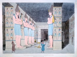 ヌビアのイブソンブル寺院の内部（1820年） 作： Agostino Aglio