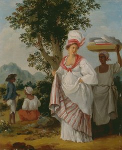 彼女の黒人の使用人が出席した西インドのクレオールの女性、カリフォルニア州。 1780年。 作： Agostino Brunias