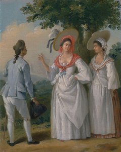 エレガントなドレスを着た自由な西インドのクレオール、カリフォルニア州。 1780年。 作： Agostino Brunias