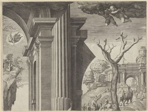 賢者の礼拝（右上部） 作： Agostino Carracci