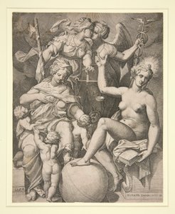慈善、正義、真実、そして平和 作： Agostino Carracci