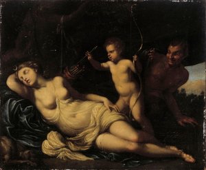 眠るダイアナ 作： Agostino Carracci