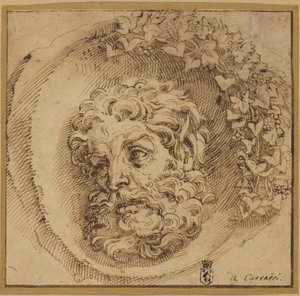 凹面ラウンデルの牧神の頭 作： Agostino Carracci