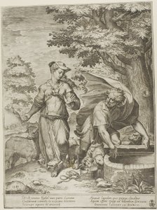 ジェイコブとレイチェル 作： Agostino Carracci