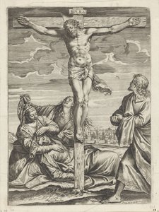 キリストの磔刑 作： Agostino Carracci