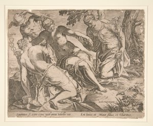 マーキュリーと三美神 作： Agostino Carracci