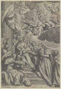 聖カタリナの神秘的な結婚 作： Agostino Carracci