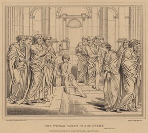 姦通にとられた女、ジョン 作： Agostino Carracci