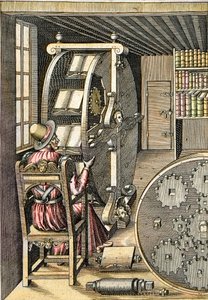 回転する机 - アゴスティーノ・ラメリ（1531-1608）の「多様で芸術的な機械」より - 1588年パリ 作： Agostino Ramelli