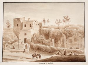 マドンナデラステラの庵、1833年（茶色のウォッシュでエッチング） 作： Agostino Tofanelli