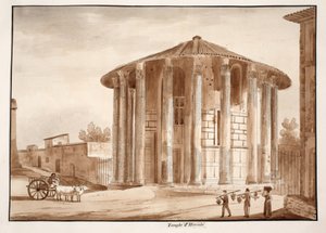 ヘラクレス神殿ビクター、1833年（茶色のウォッシュでエッチング） 作： Agostino Tofanelli