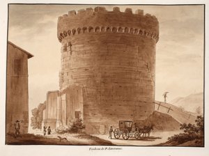 HoratiiとCuriatiiの墓、1833年（茶色のウォッシュでエッチング）