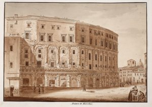 マルケッルス劇場、1833年（茶色のウォッシュでエッチング）