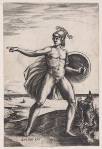 戦士、カリフォルニア州。 1514-36。 作： Agostino Veneziano
