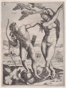 アポロンとダフネ、1515 年の日付、1515 の日付。 作： Agostino Veneziano