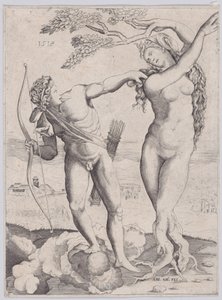 アポロンとダフネ、1518 年。 作： Agostino Veneziano