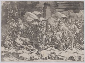 カットラスとの戦い、1530-31。 作： Agostino Veneziano