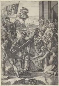 十字架の重さで倒れるキリスト イル スパジモ ディ シチリア 作： Agostino Veneziano