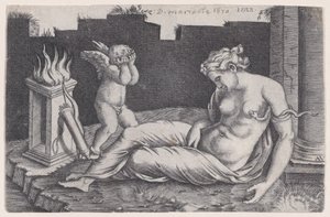 クレオパトラ、1528 年。 作： Agostino Veneziano