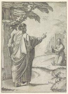 聖パウロとフランシスコ修道士 作： Agostino Veneziano