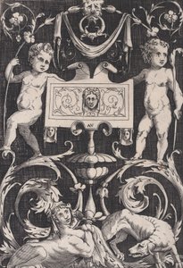 装飾パネル、約。 1514-36。 作： Agostino Veneziano