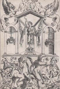 装飾パネル、約。 1514-36。 作： Agostino Veneziano
