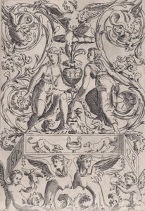 装飾パネル、約。 1514-36。 作： Agostino Veneziano