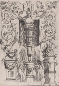 装飾パネル、約。 1514-36。 作： Agostino Veneziano